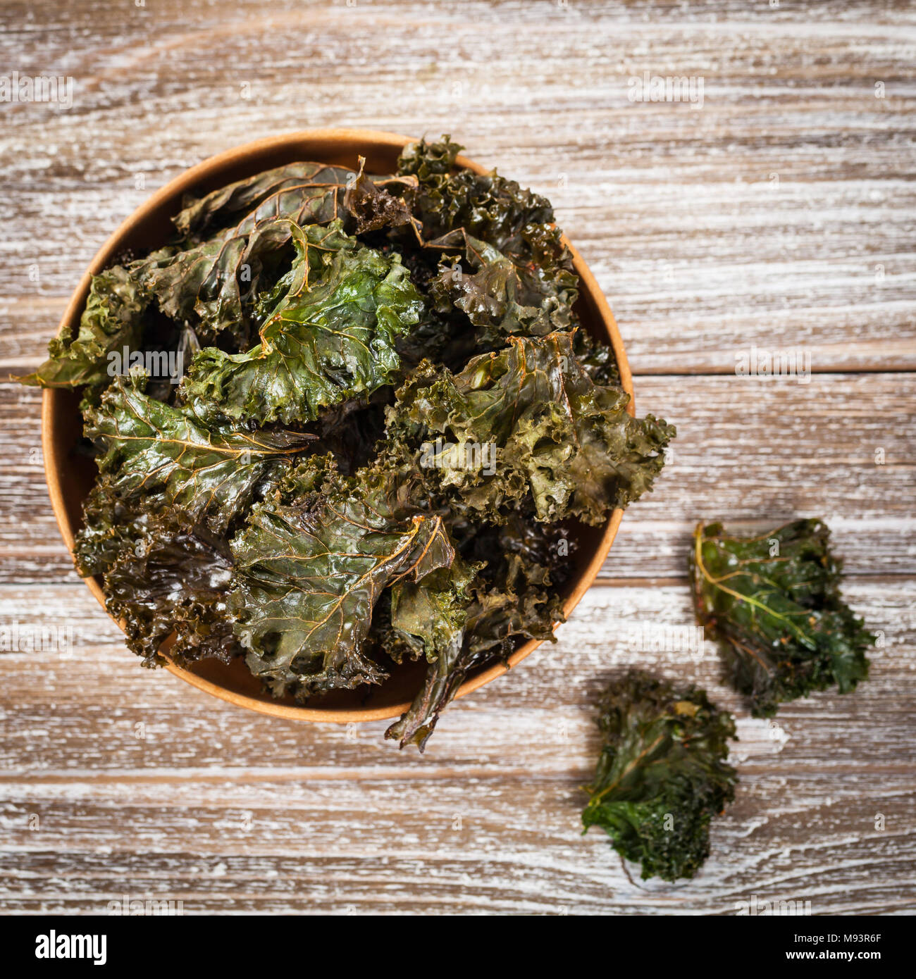 Homemade Baked Crispy Kale Cabbage Chips Stock Photo Alamy