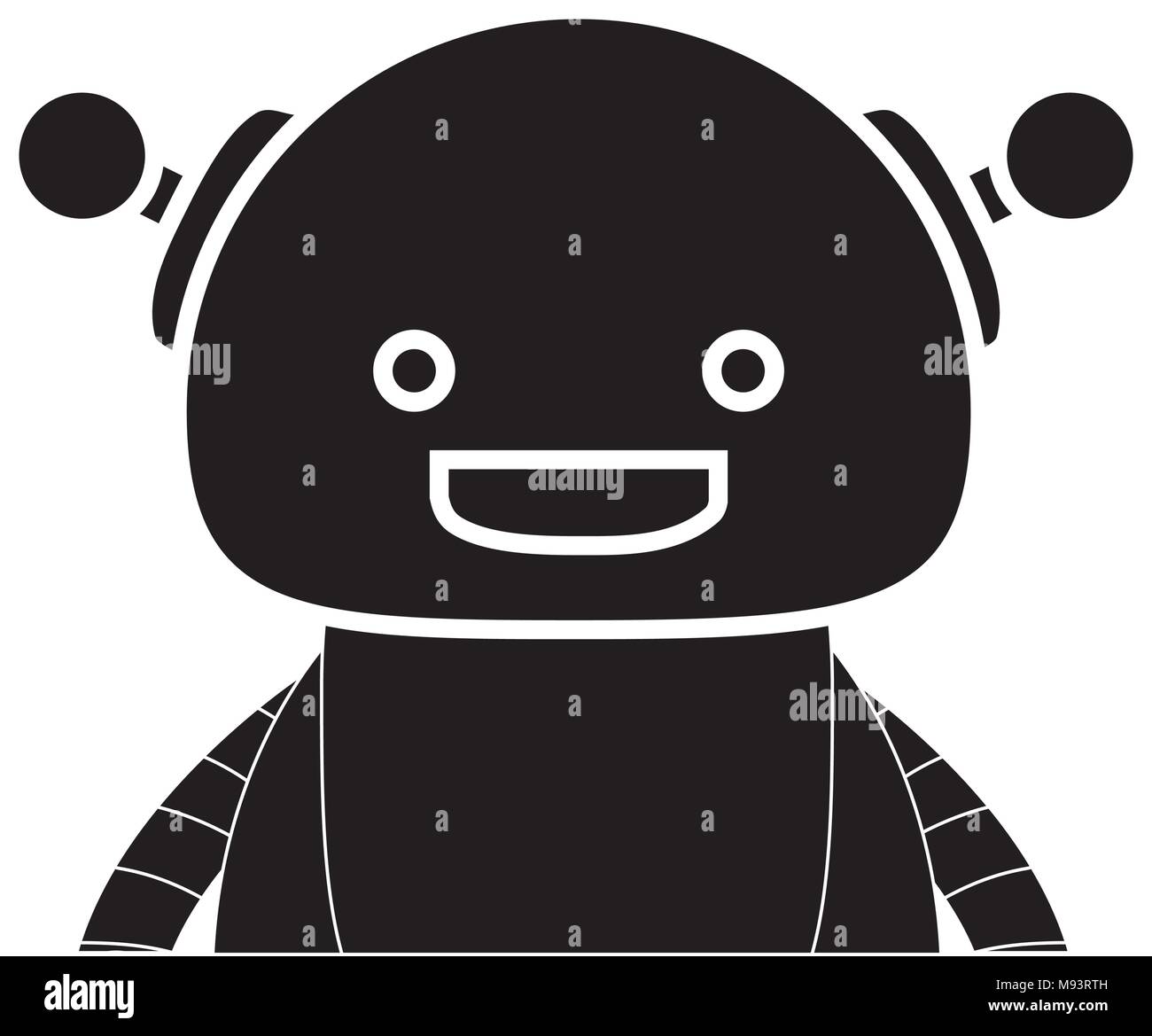 cartoon happy robot icon over white background, vector illustration ...