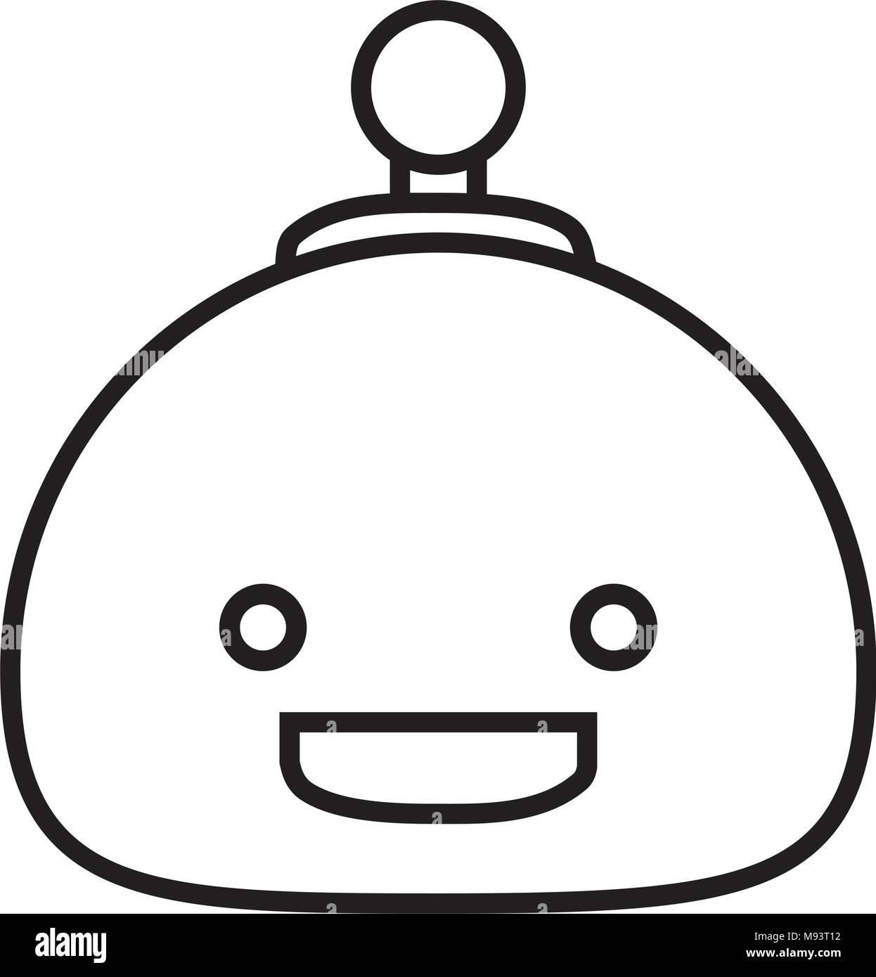 Cartoon robot icon over white background, vector illustration Stock Vector