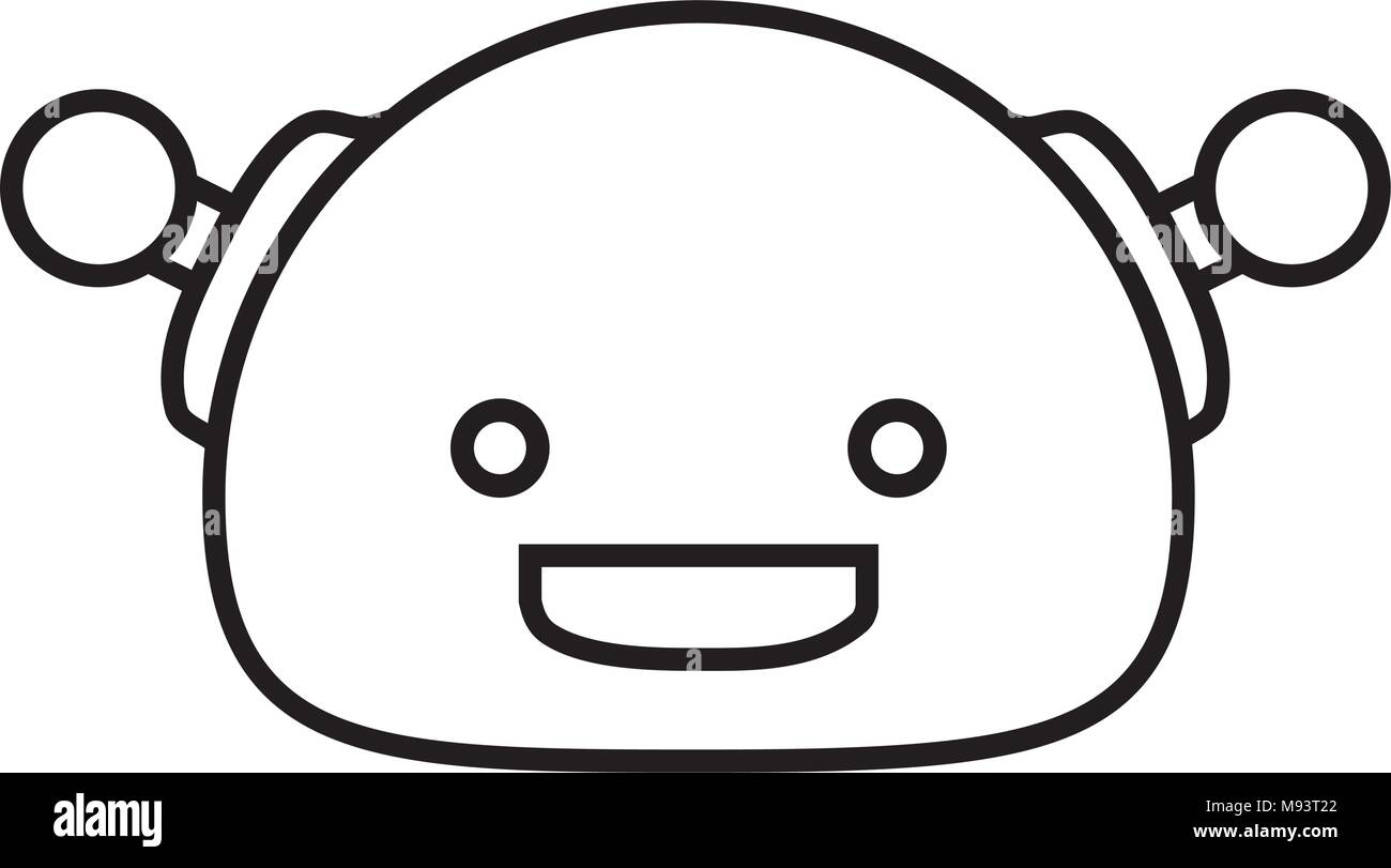 Cartoon robot icon over white background, vector illustration Stock Vector