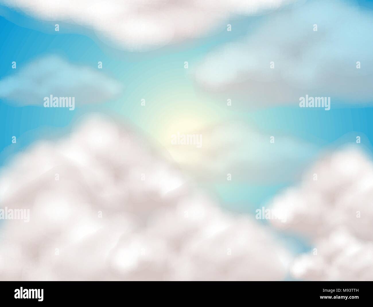 Sky background with fluffy clouds illustration Stock Vector Image & Art ...