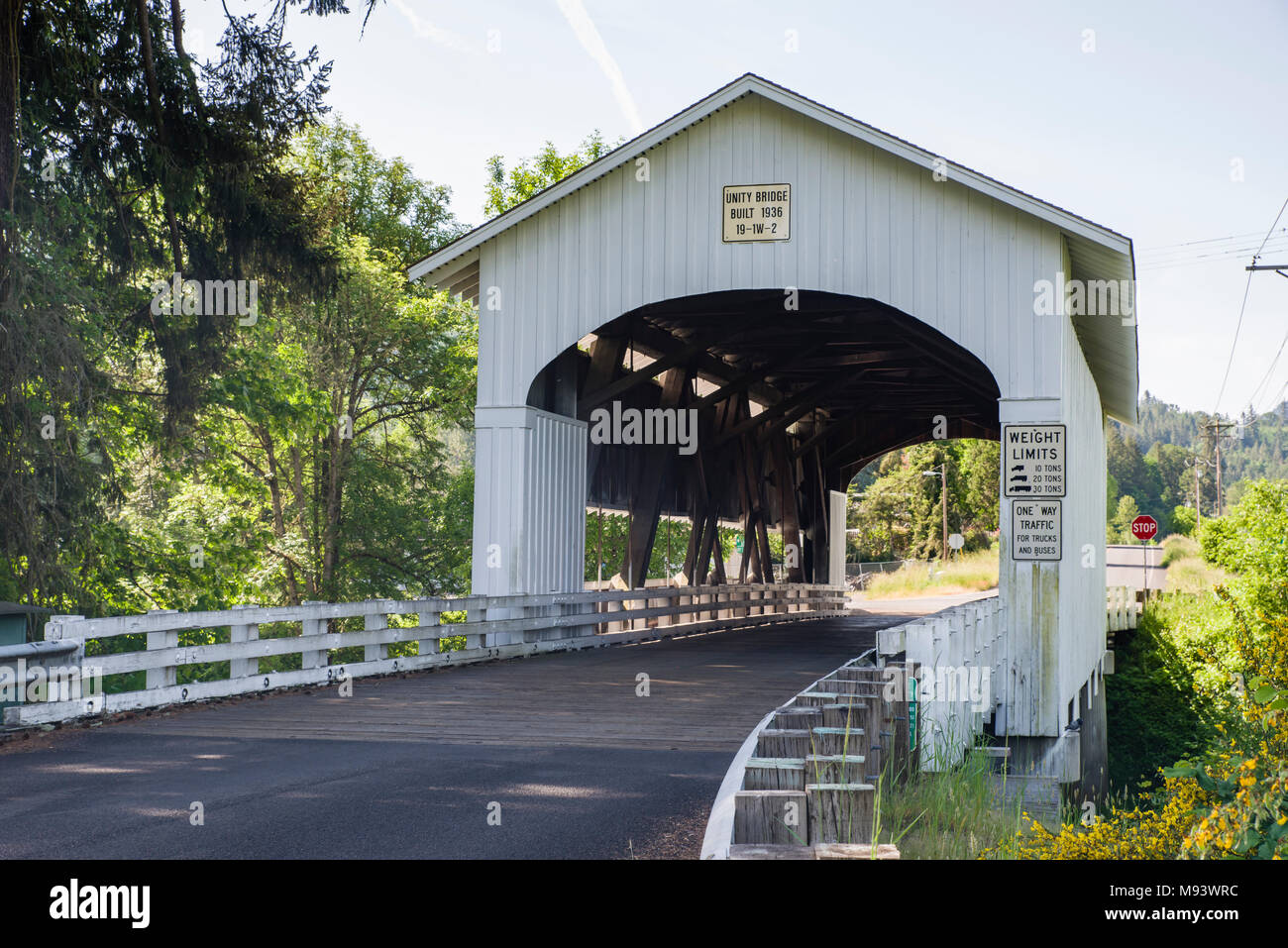 Unity Covered Bridge near Lowell, Oregon Stock Photo Alamy