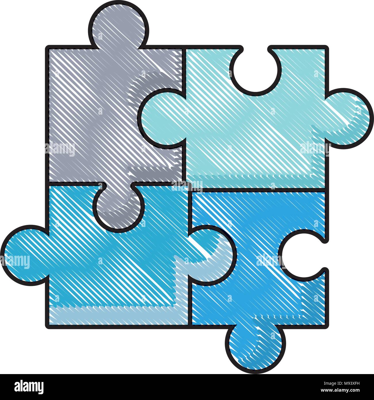 puzzle pieces icon over white background, colorful design. vector ...