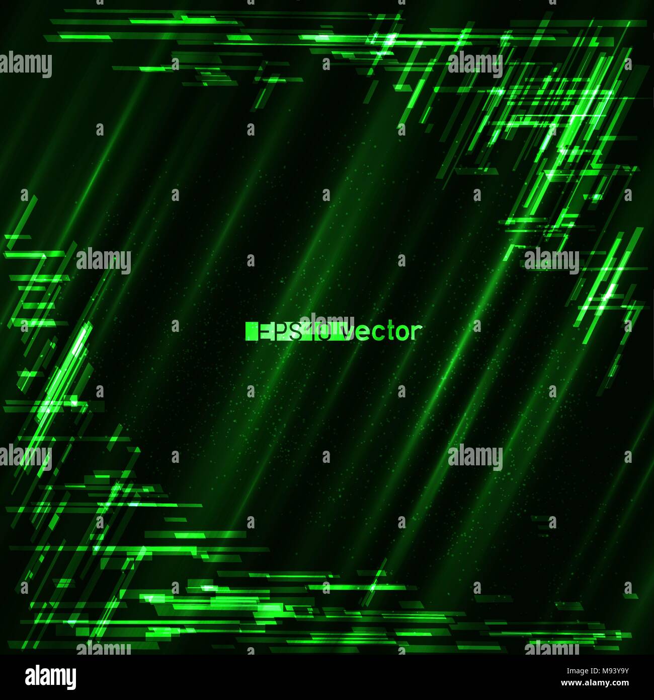 Glitch natural green light dark background template. Abstract glitched nature flora vector design backdrop Vector Image & Art - Alamy