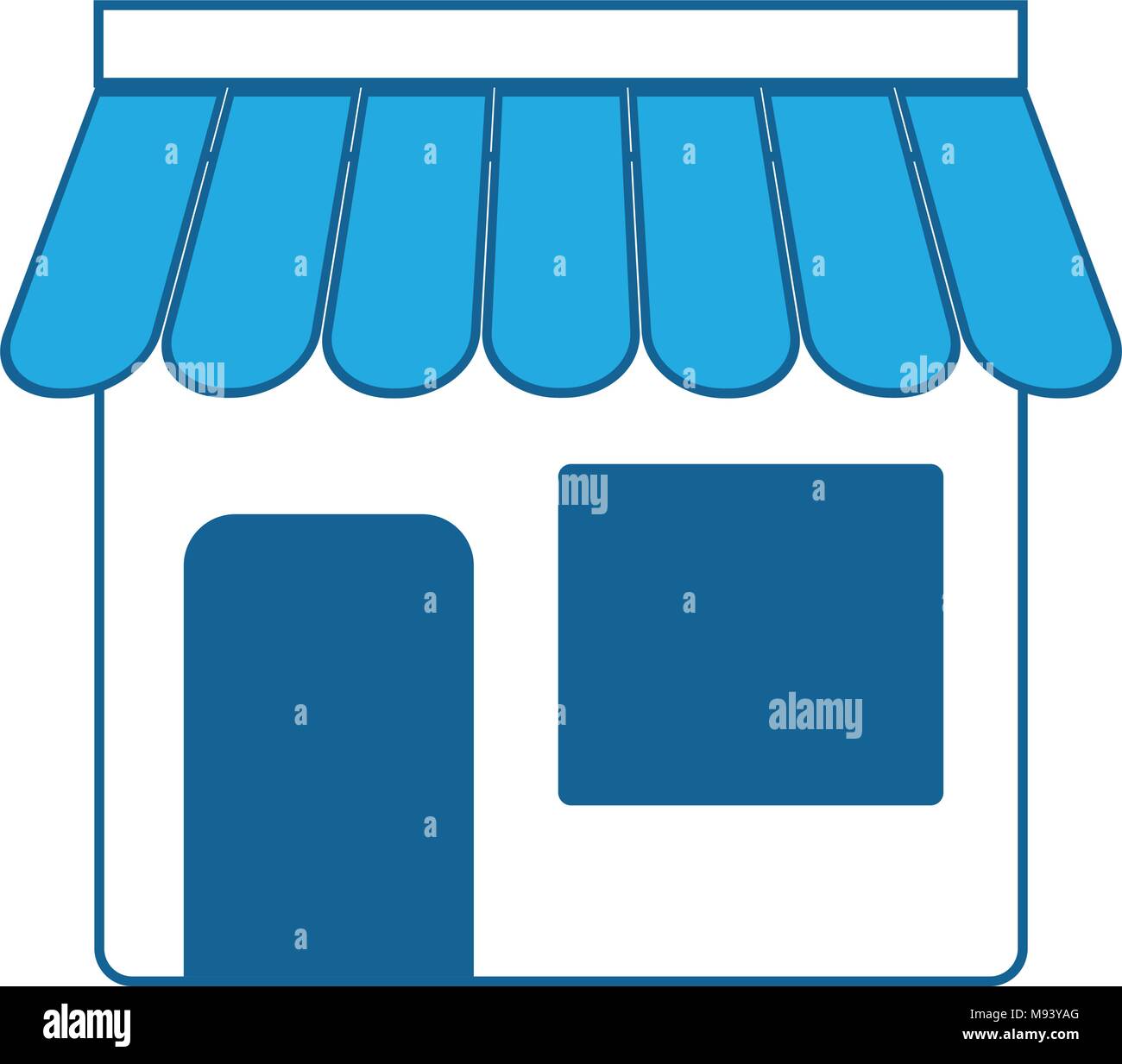 store icon over white background, blue shading design, vector ...