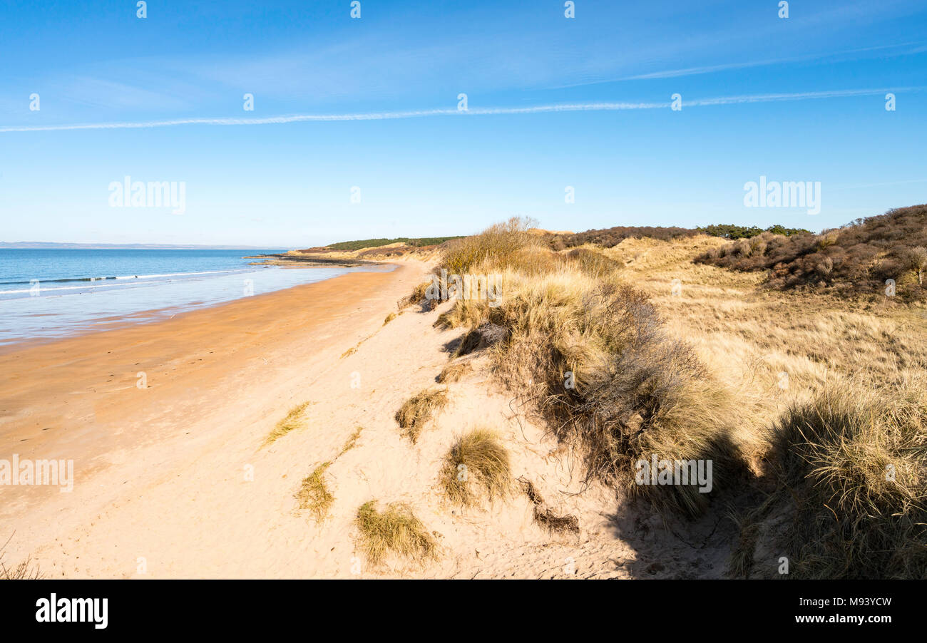 View along Gullane Beach in East Lothian , Scotland, United Kingdom Stock Photo