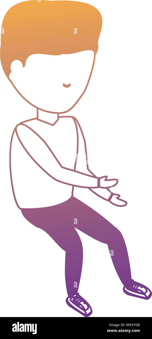 avatar man sitting icon over white background, colorful design. vector ...