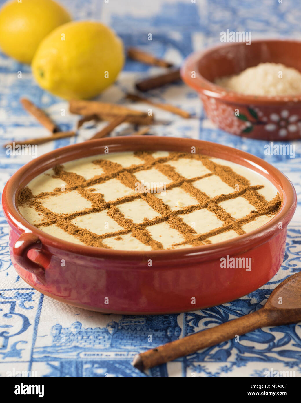 Arroz doce. Portuguese rice pudding. Portugal Food Stock Photo - Alamy