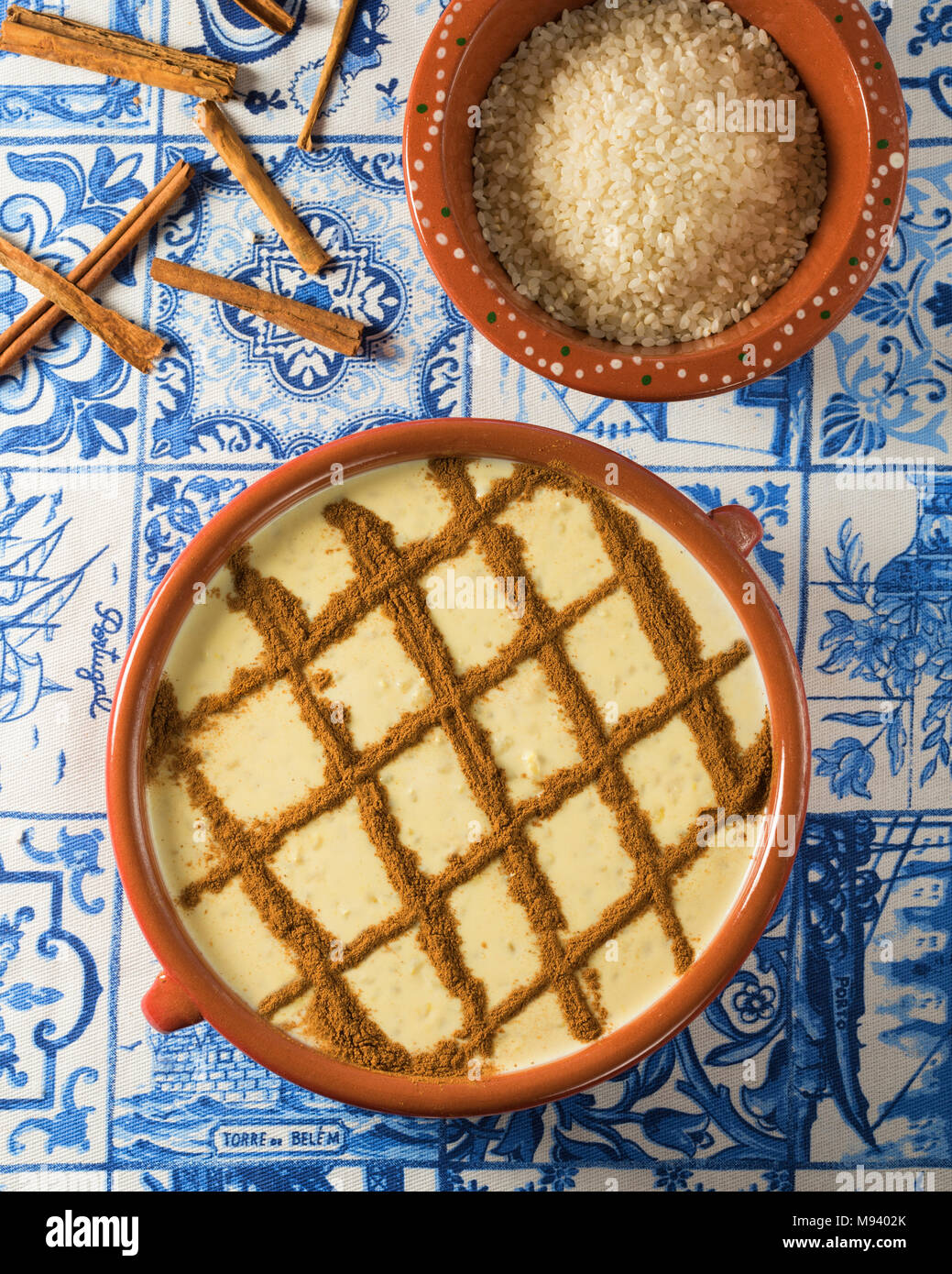 Arroz doce. Portuguese rice pudding. Portugal Food Stock Photo - Alamy