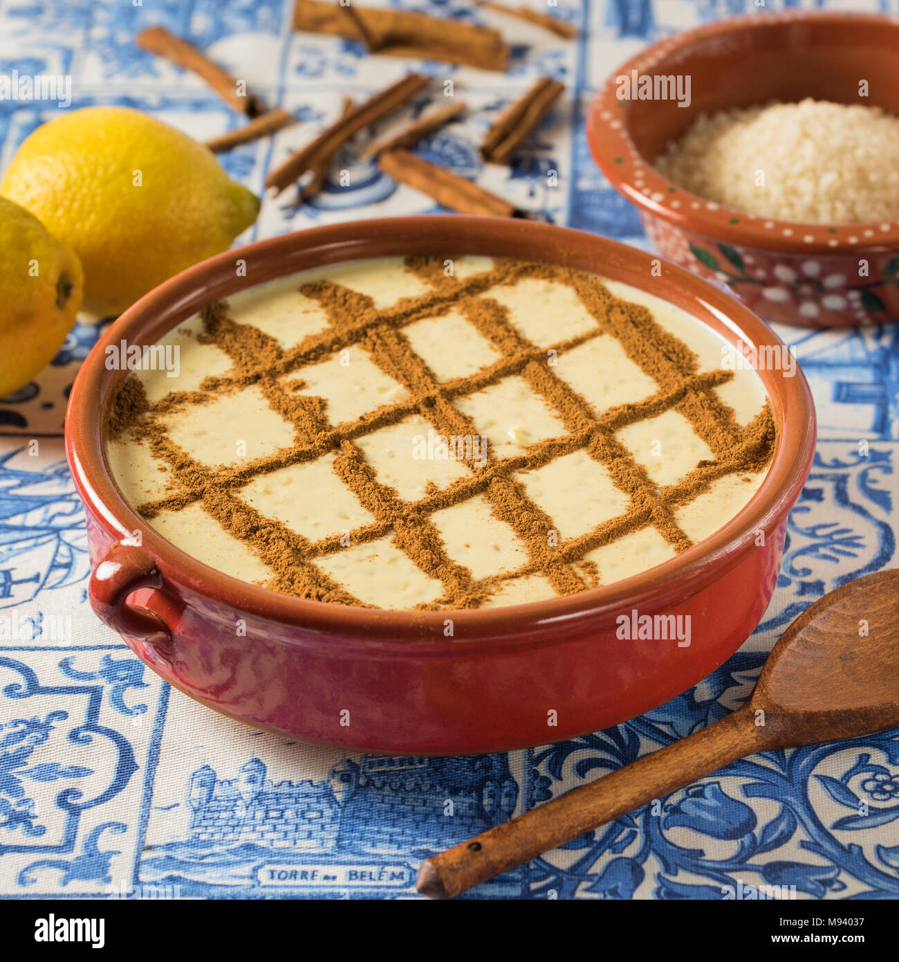 Arroz doce. Portuguese rice pudding. Portugal Food Stock Photo ...