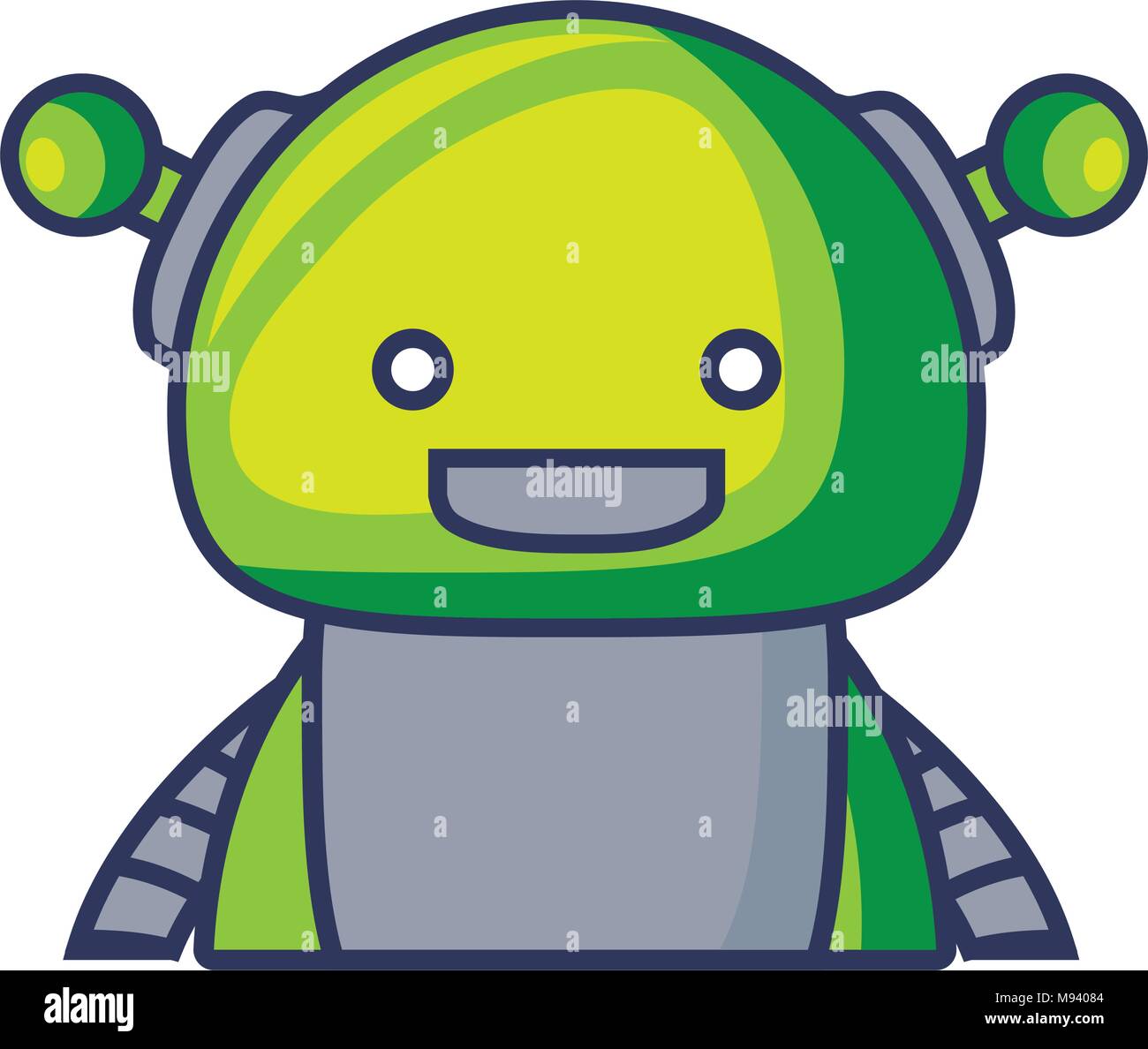 cartoon cute robot icon over white background, colorful design. vector ...