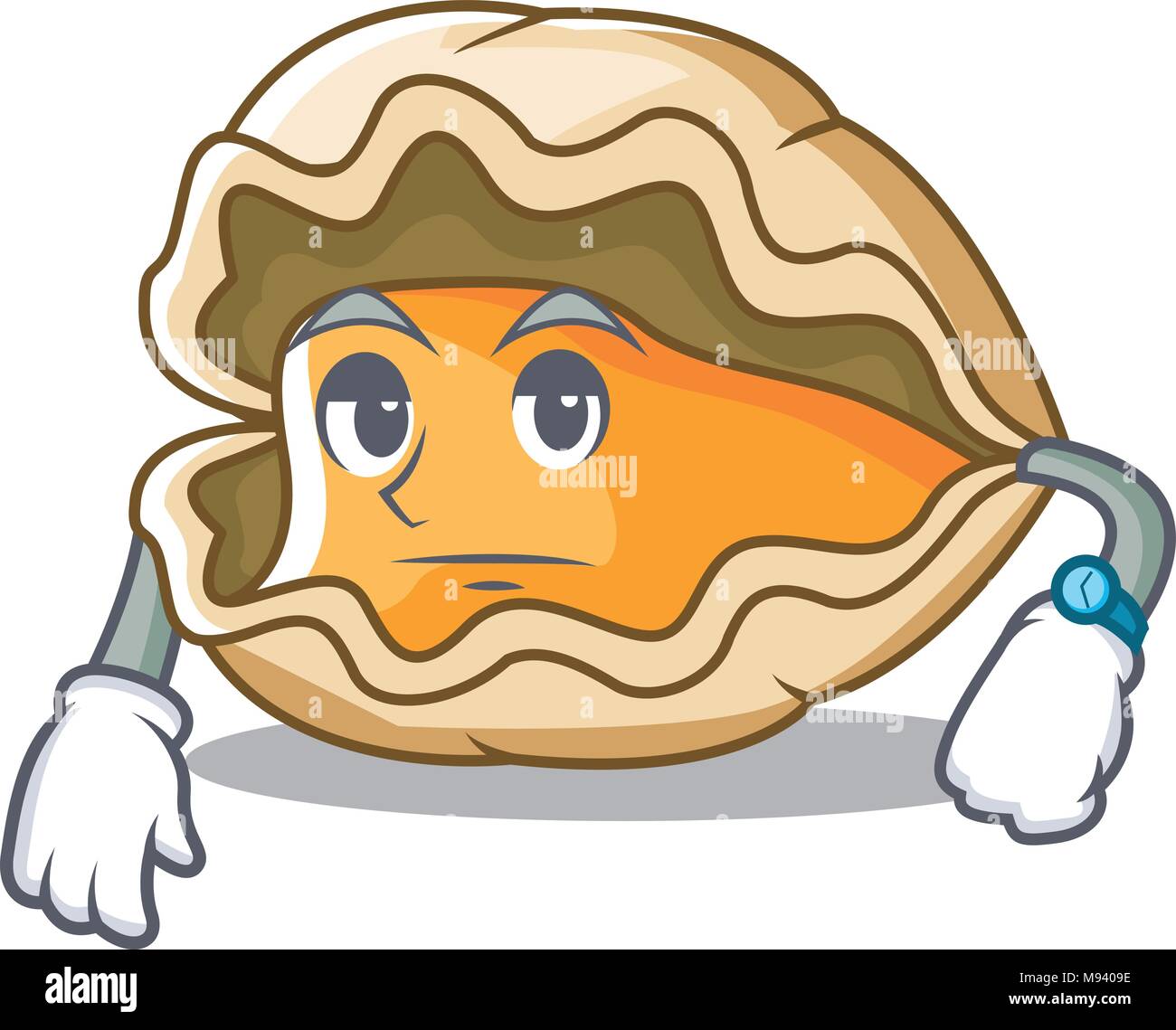 Waiting Oyster Mascot Cartoon Style Stock Vector Image Art Alamy
