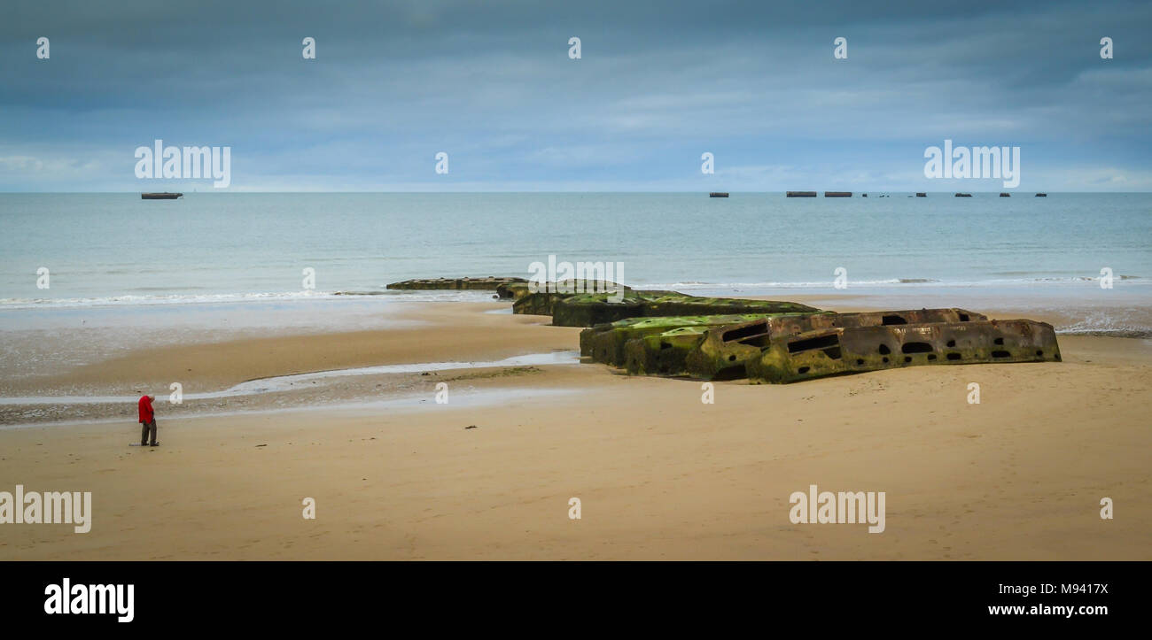 Remembering Mulberry Harbour Stock Photo