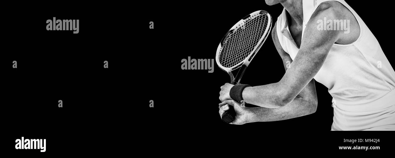 Adult playing tennis Black and White Stock Photos & Images - Alamy