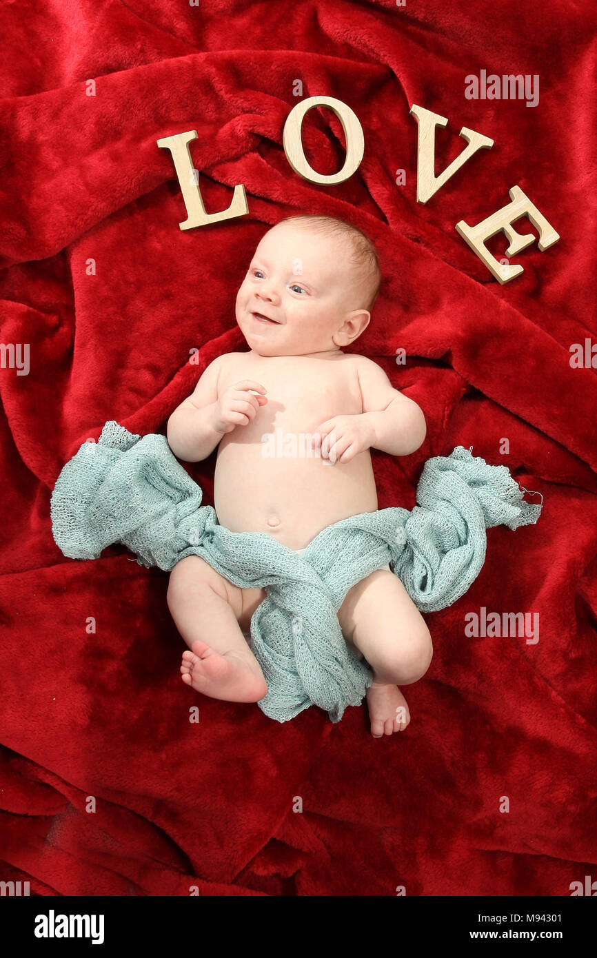 10 week old baby boy Stock Photo