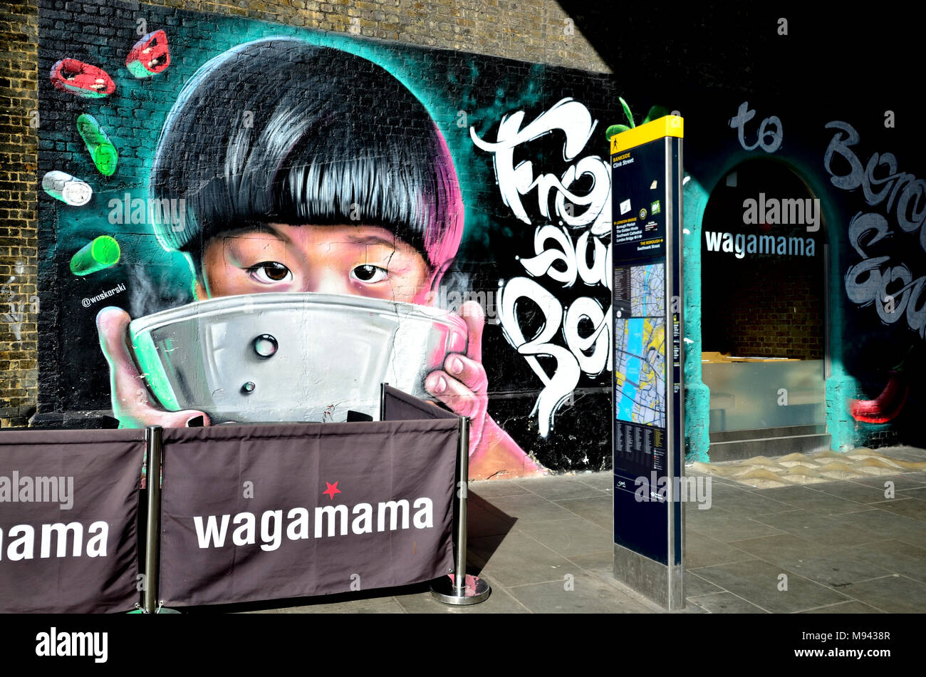 London, England, UK. Wagamama Japanese restaurant in Clink Street Stock Photo