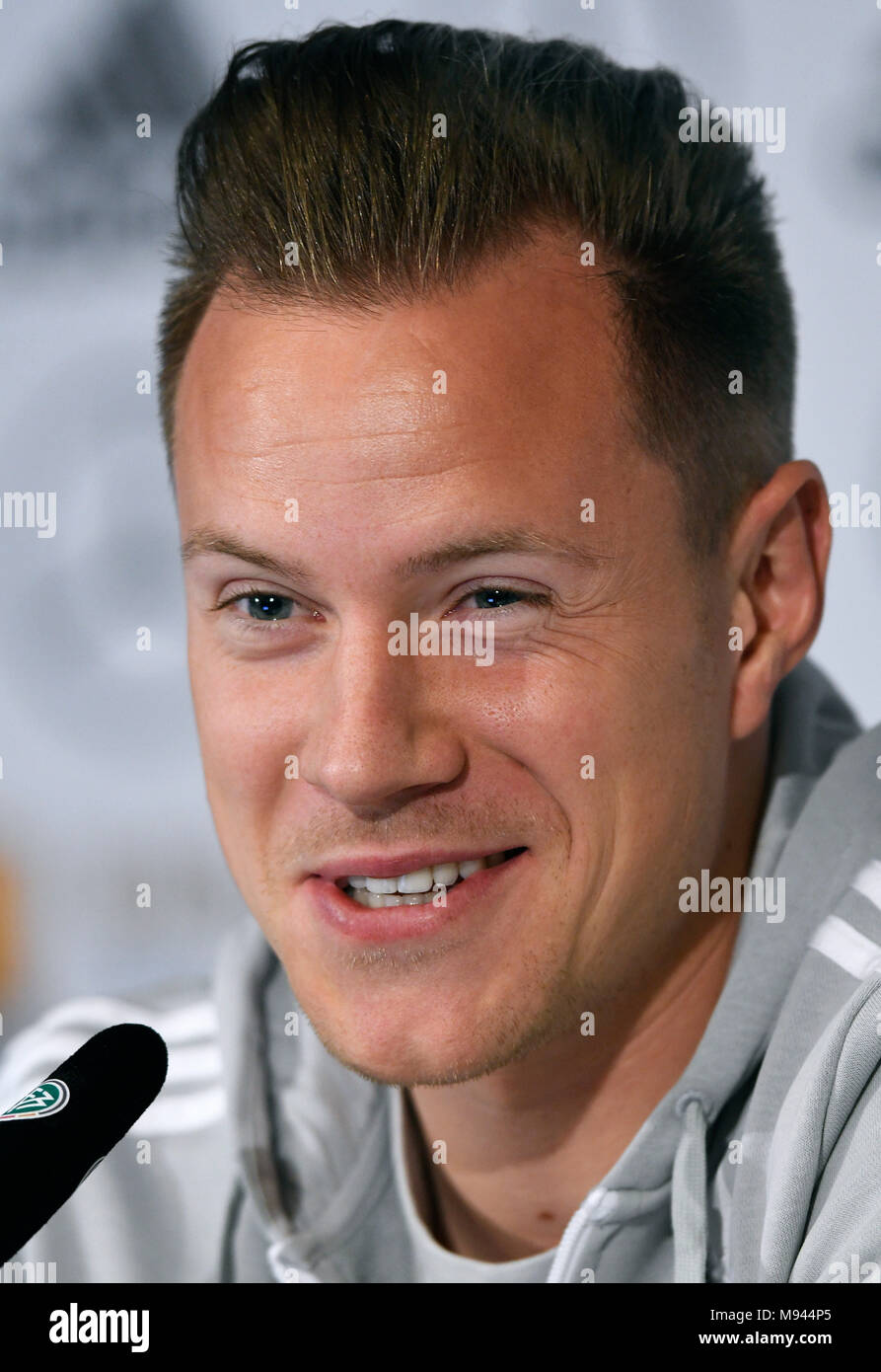 Press conference with german goalkeeper Marc-Andre ter Stegen (FC Barcelona). Stock Photo