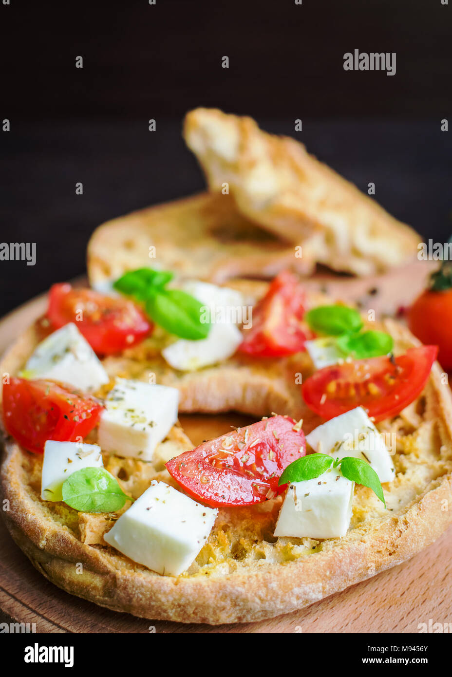 Italian appetizer Friselle. Italian dried bread Friselle on wooden