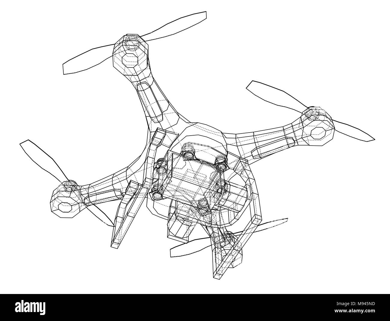 Qadrocopter or drone. Vector Stock Vector