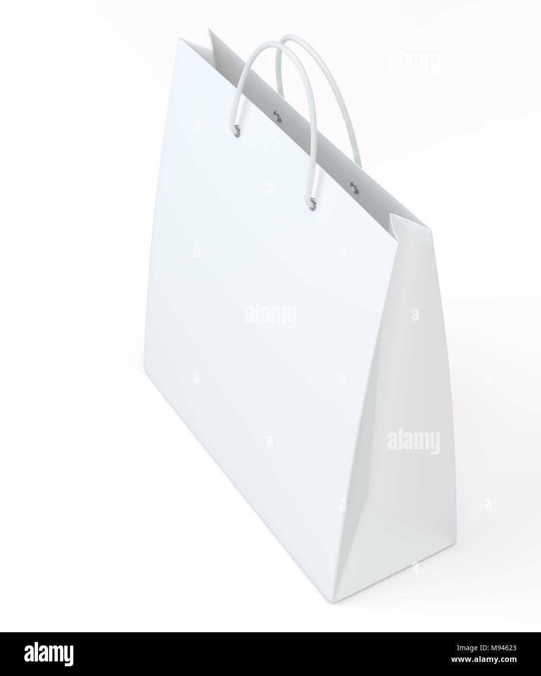 3d illustration. Paper Shopping Bag isolated on white background Stock ...
