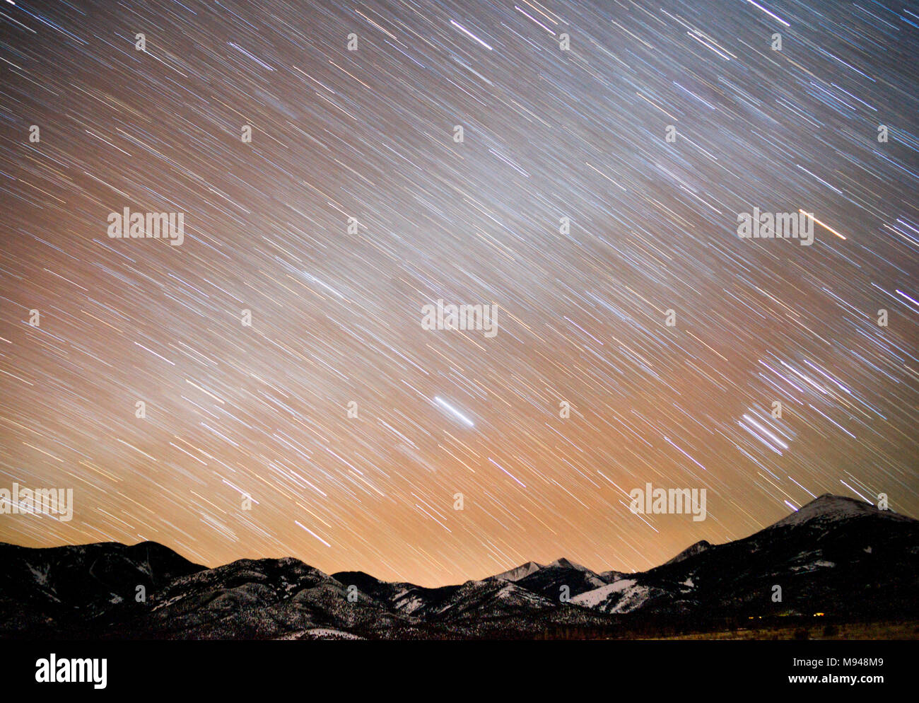 Long exposure night sky on the Salt Flats near West Wendover Nevada on