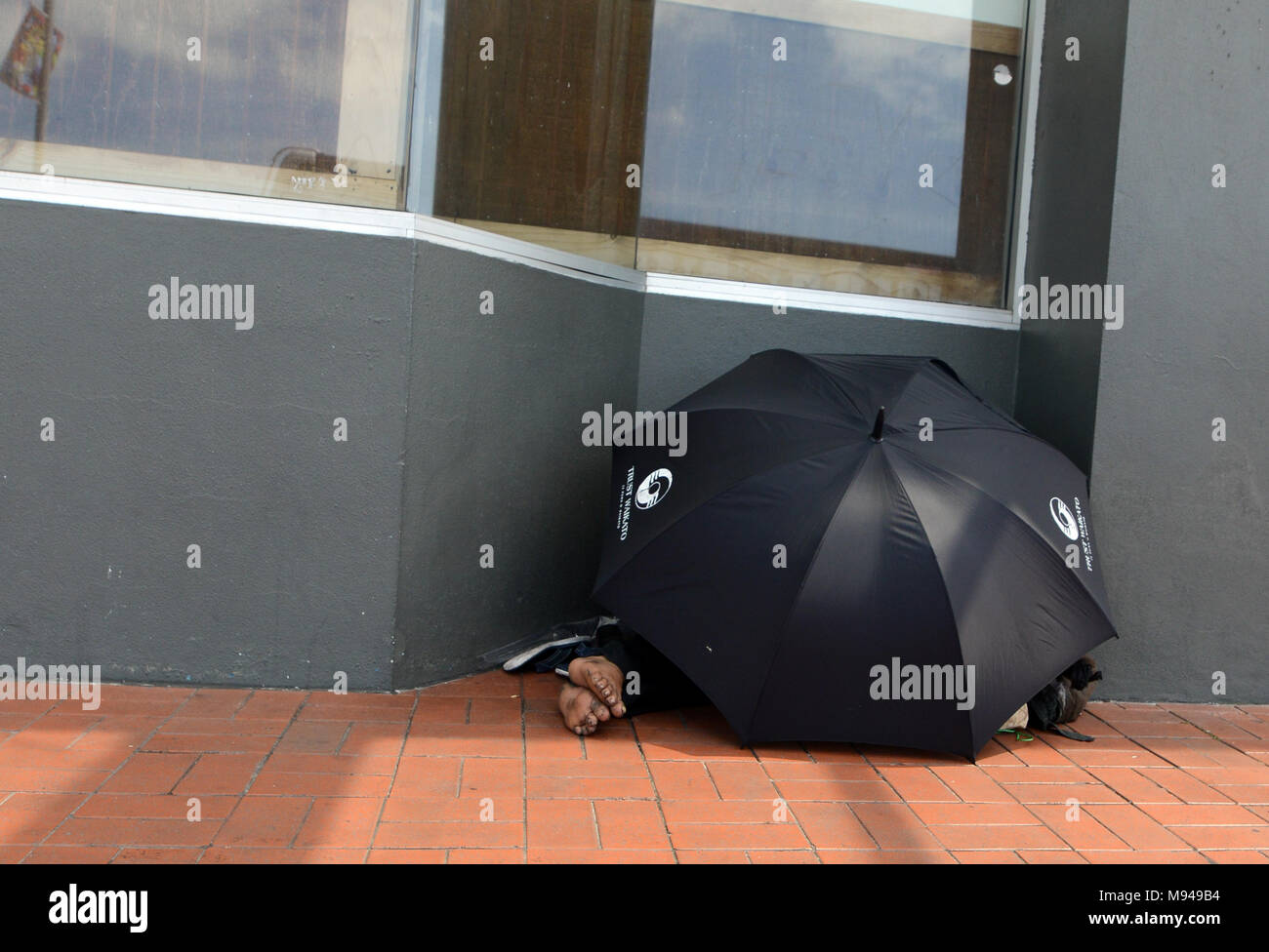 A homelesss person in Auckland, New Zealand Stock Photo Alamy