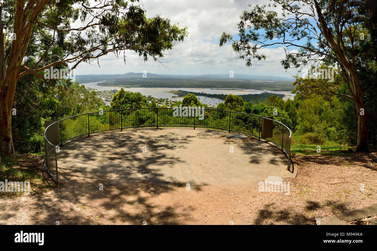 Laguna Lookout offers scenic views over Noosa in the Sunshine Coast region of Queensland, Australia. Stock Photo