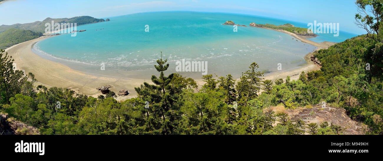 Panoramic view of Cape Hillsborough with Wedge Island and reef in Cape  Hillsborough National Park in Queensland, Australia Stock Photo - Alamy