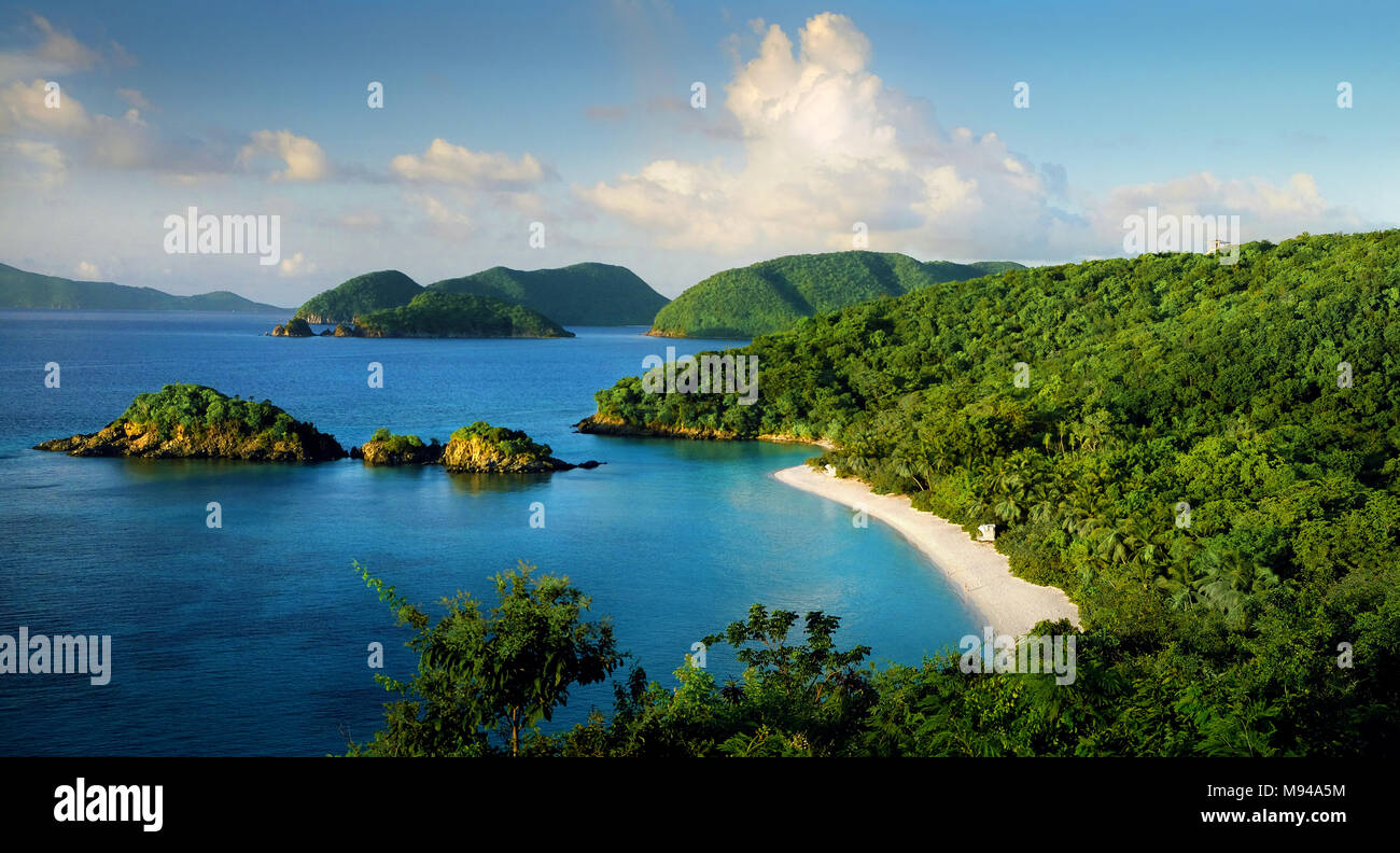 Beautiful Trunk Bay on the island of St John in the US Virgin Islands