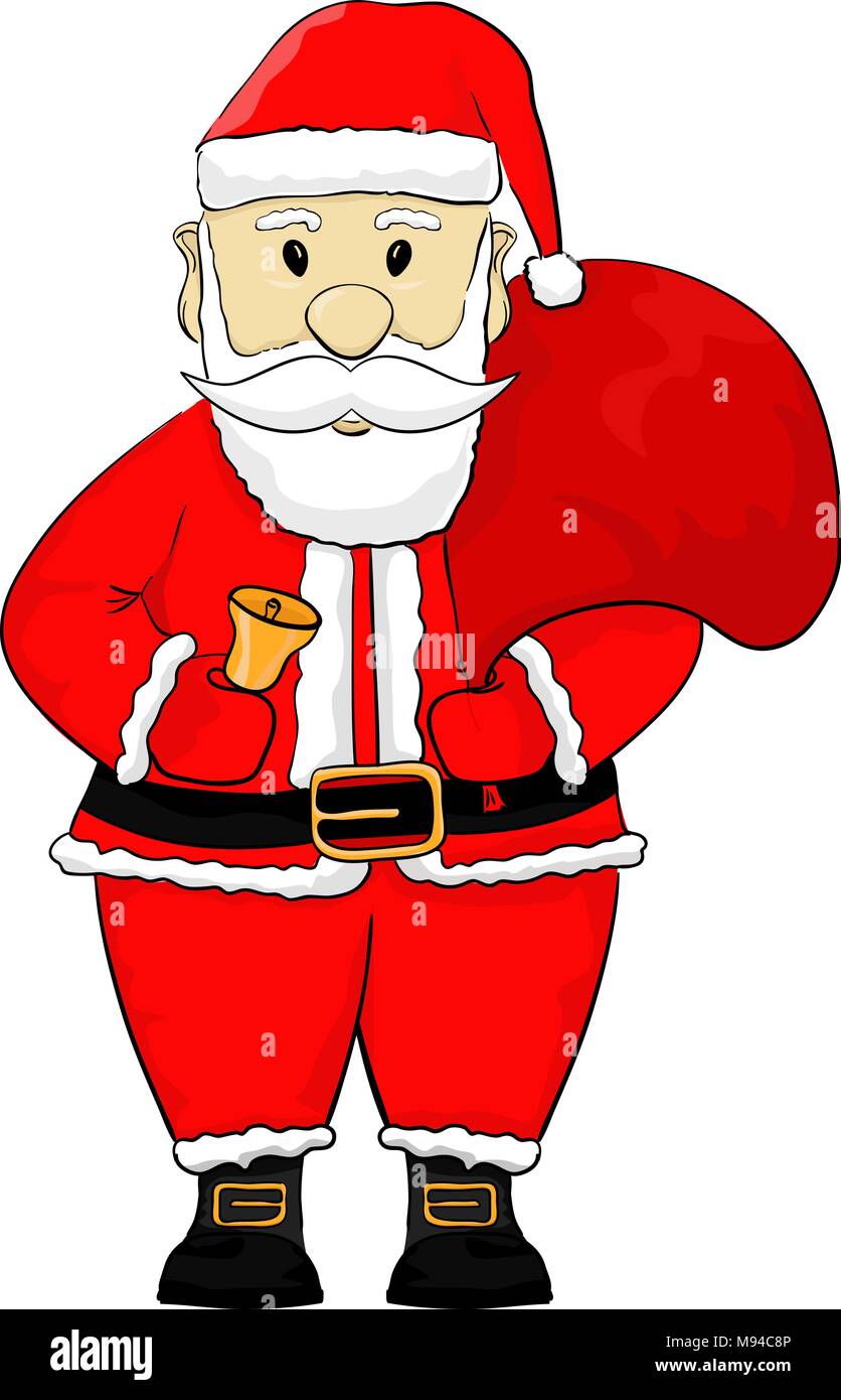 Santa Claus. Cartoon hand drawing Stock Vector Image & Art - Alamy