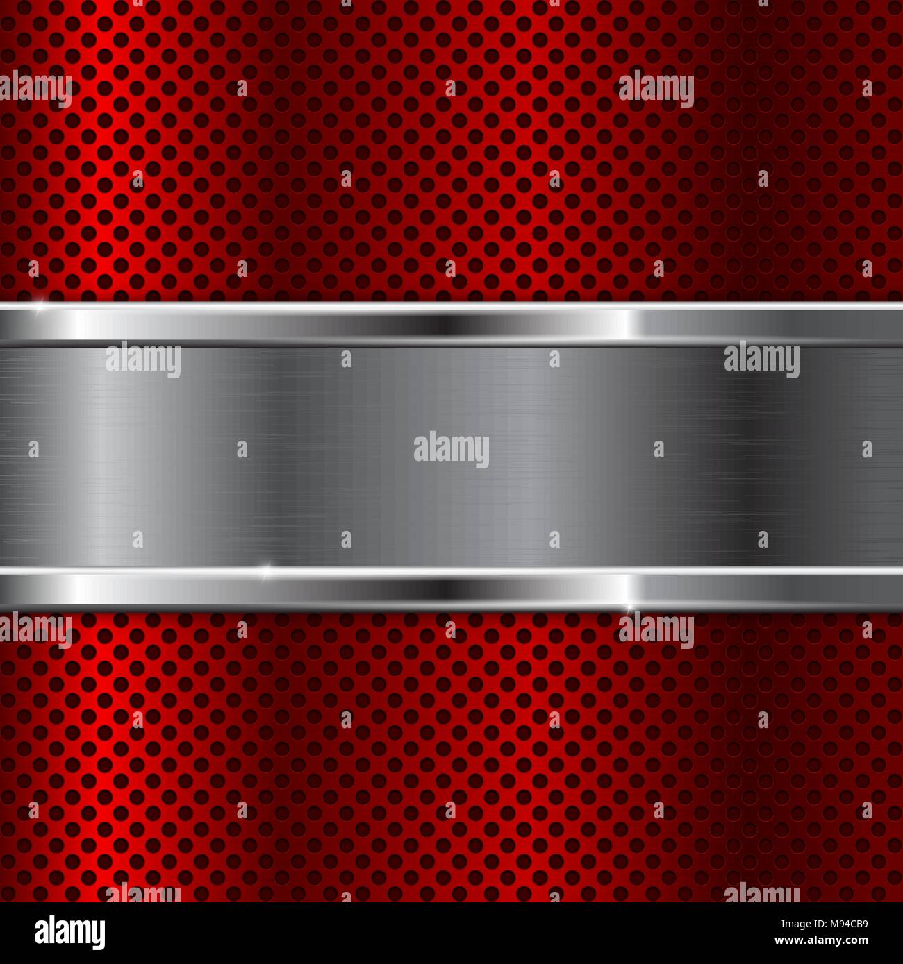 Red metal background with perforation Stock Vector Image & Art - Alamy