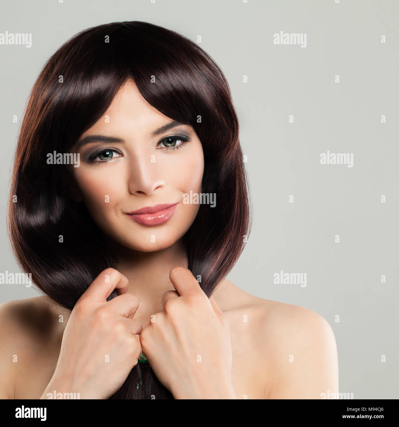 Beautiful Model Girl With Long Healthy Hairstyle Cute Woman