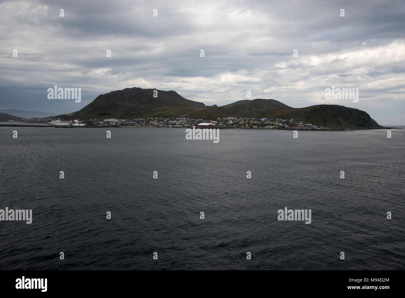 Honningsvåg is the northernmost city of Norway and the gateway for tourists to North Cape. Stock Photo