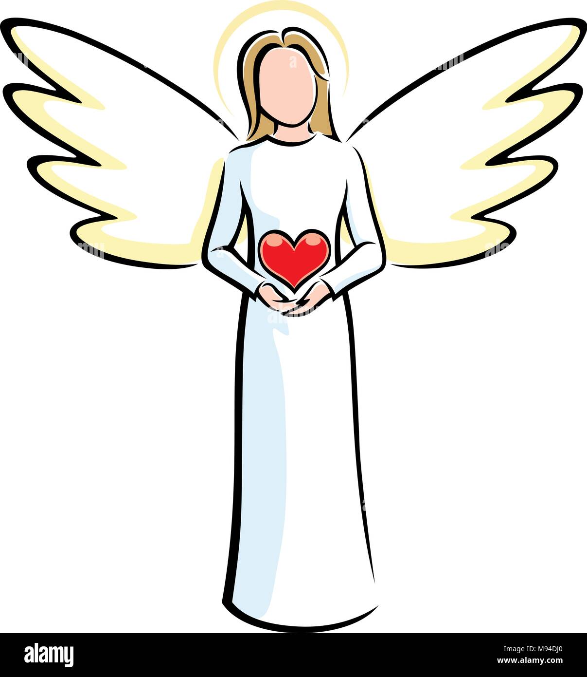 Angel Holding Heart Stock Vector Image & Art Alamy