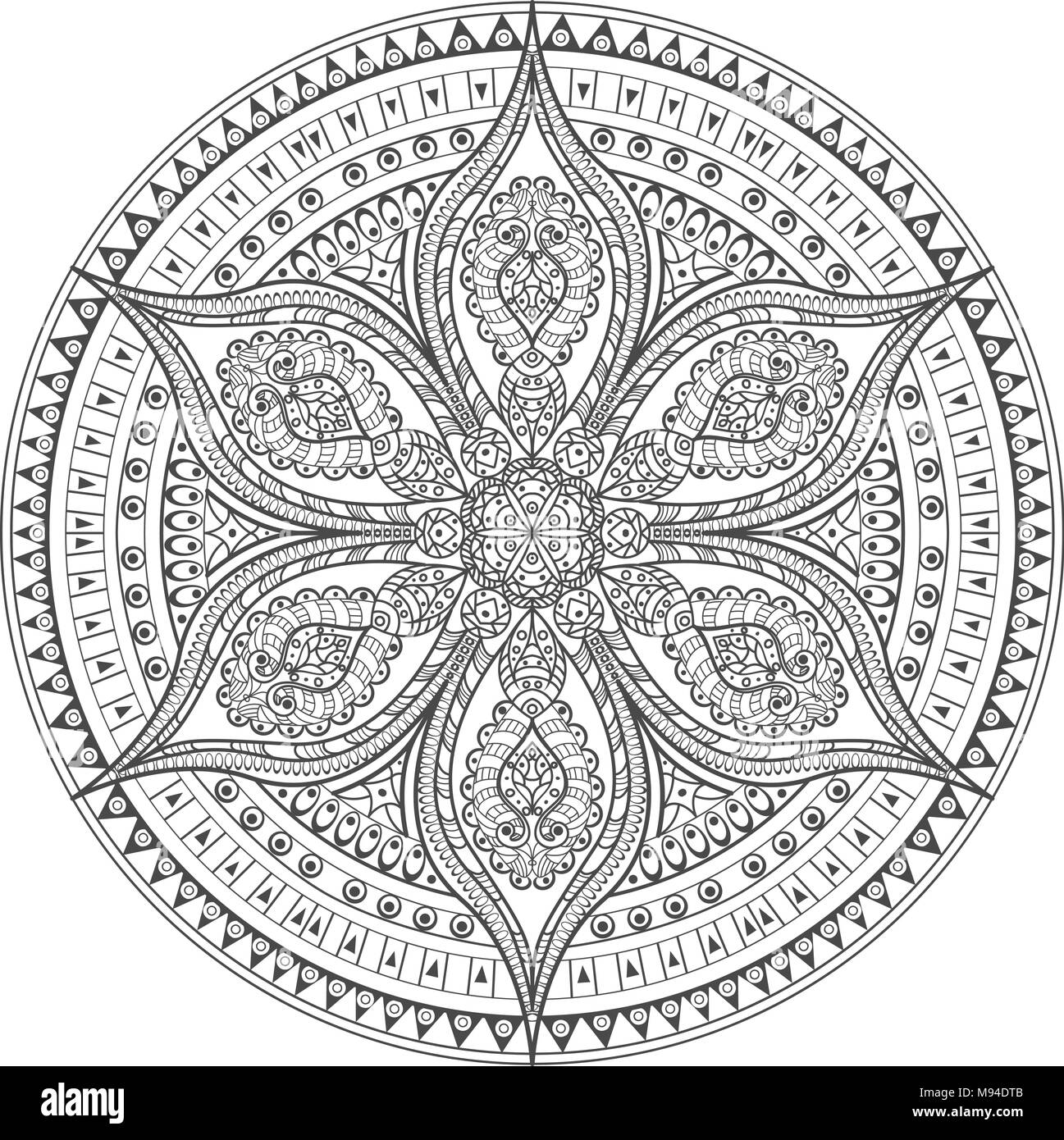 Mandala. Oriental decorative flower pattern Stock Vector Image & Art