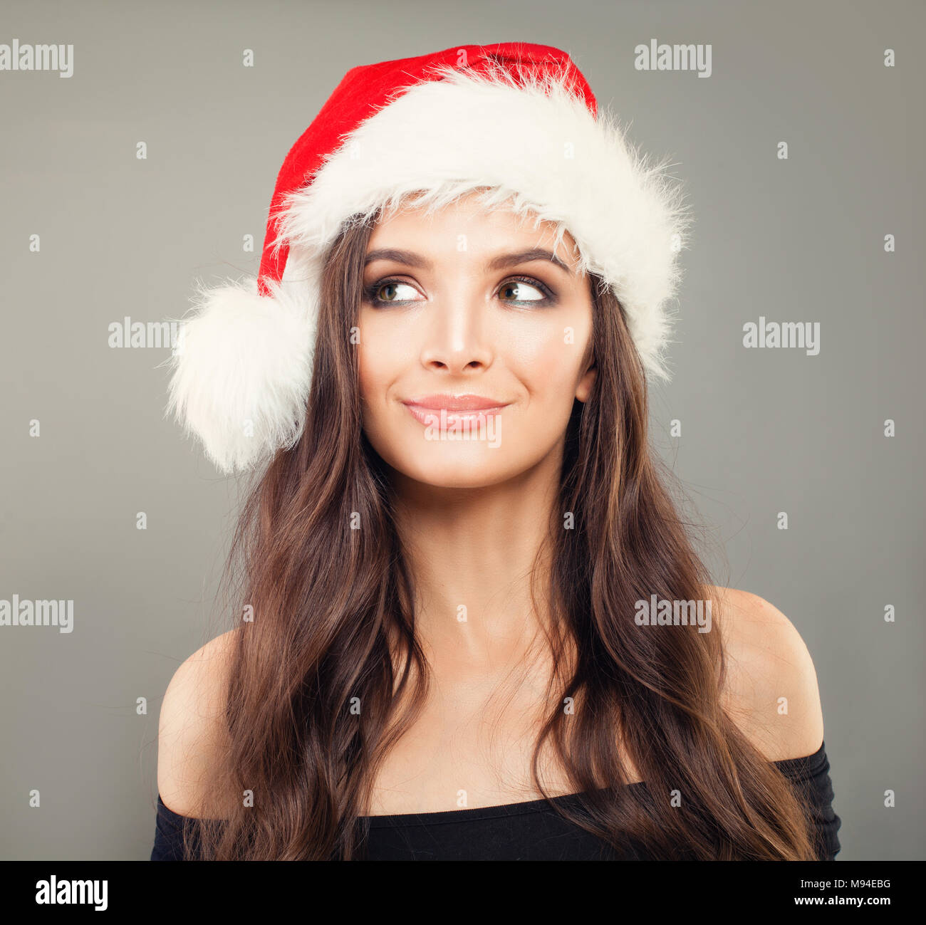 Girl with santa hat Clearance