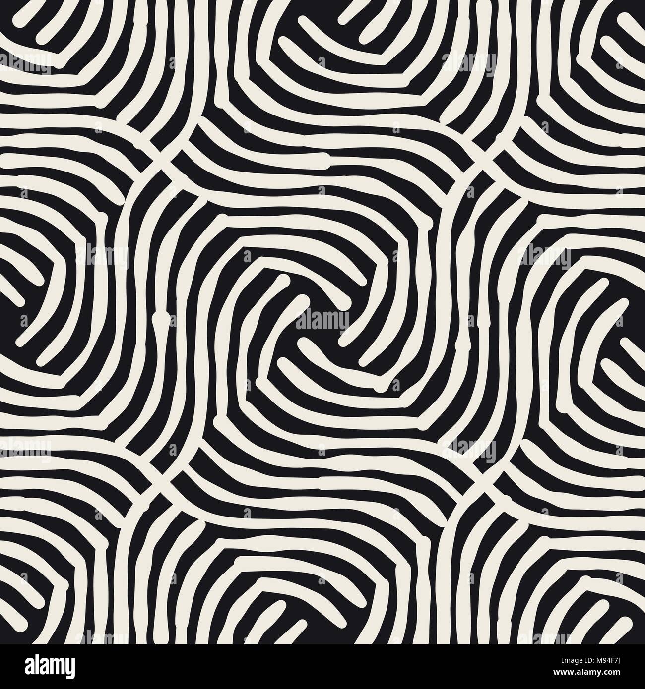 Hand drawn striped seamless pattern with brushstrokes tiling. Abstract ...