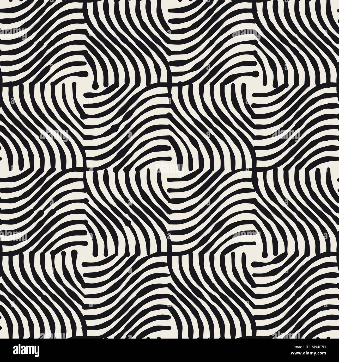 Hand drawn striped seamless pattern with brushstrokes tiling. Abstract ...
