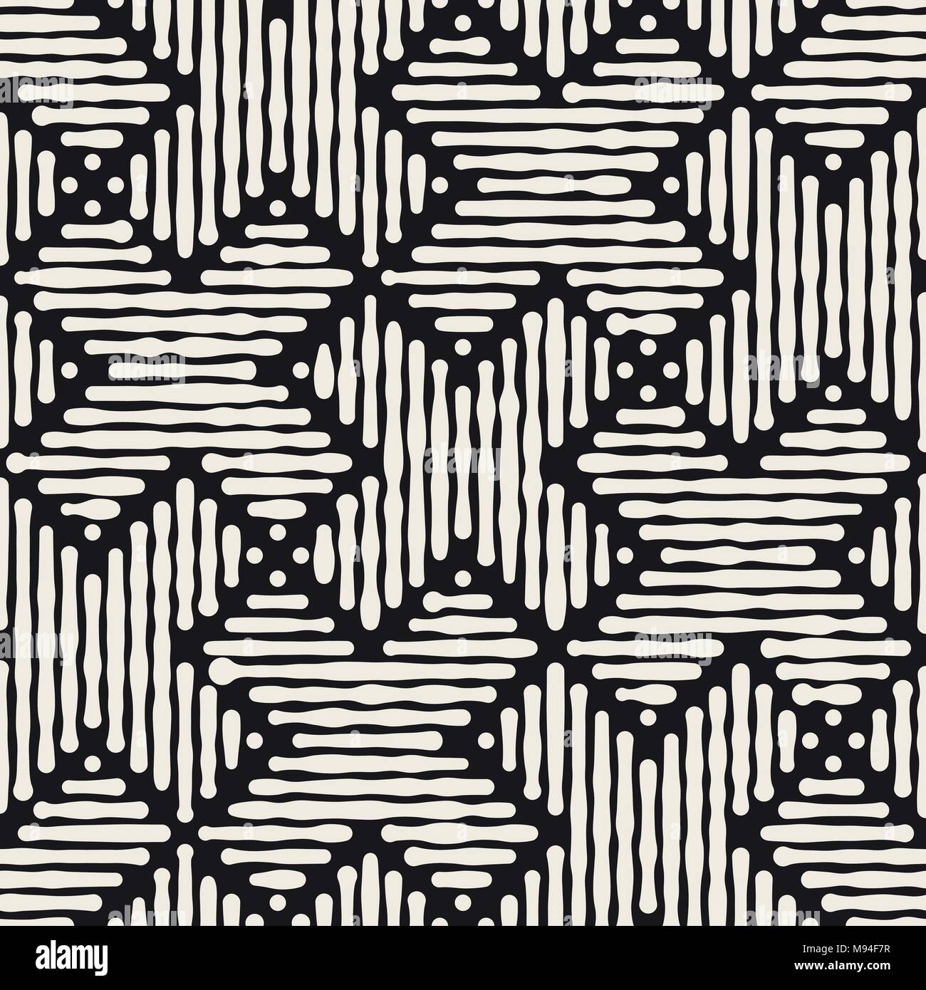 Hand drawn striped seamless pattern with brushstrokes tiling. Abstract ...
