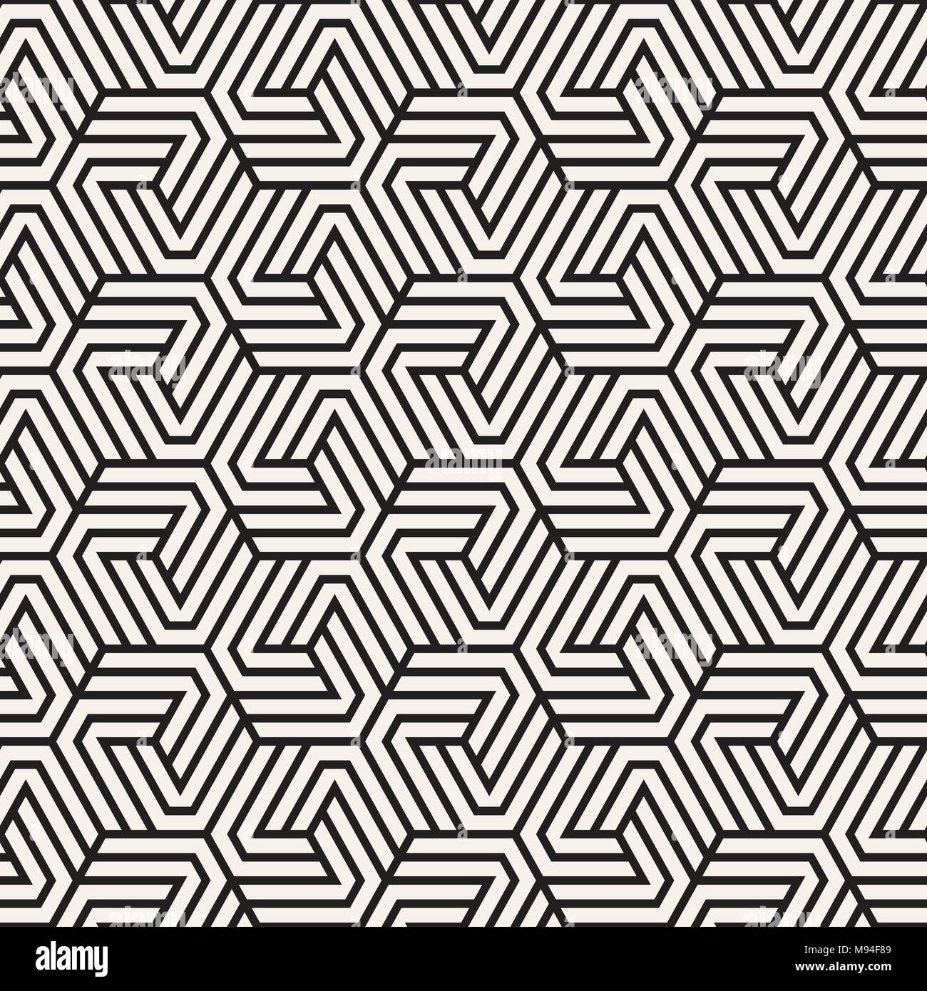 Vector seamless abstract shapes pattern. Modern stylish stripes texture ...