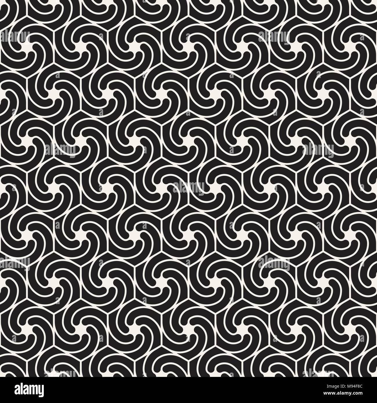 Vector seamless abstract shapes pattern. Modern stylish stripes texture. Repeating geometric tiles Stock Vector