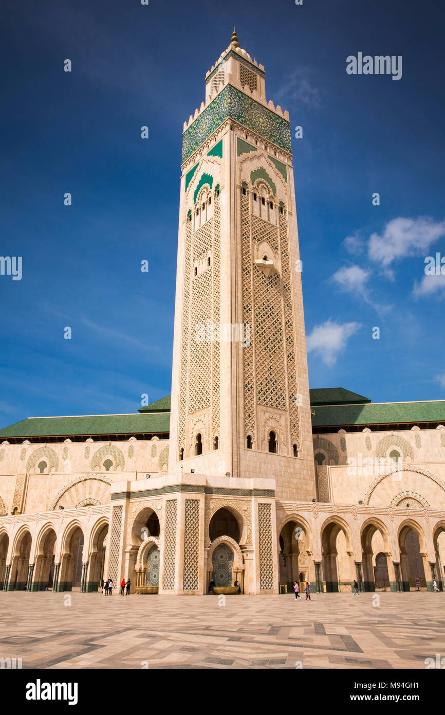 Morocco, Casablanca, the Hassan II Mosque with the world’s tallest minaret Stock Photo