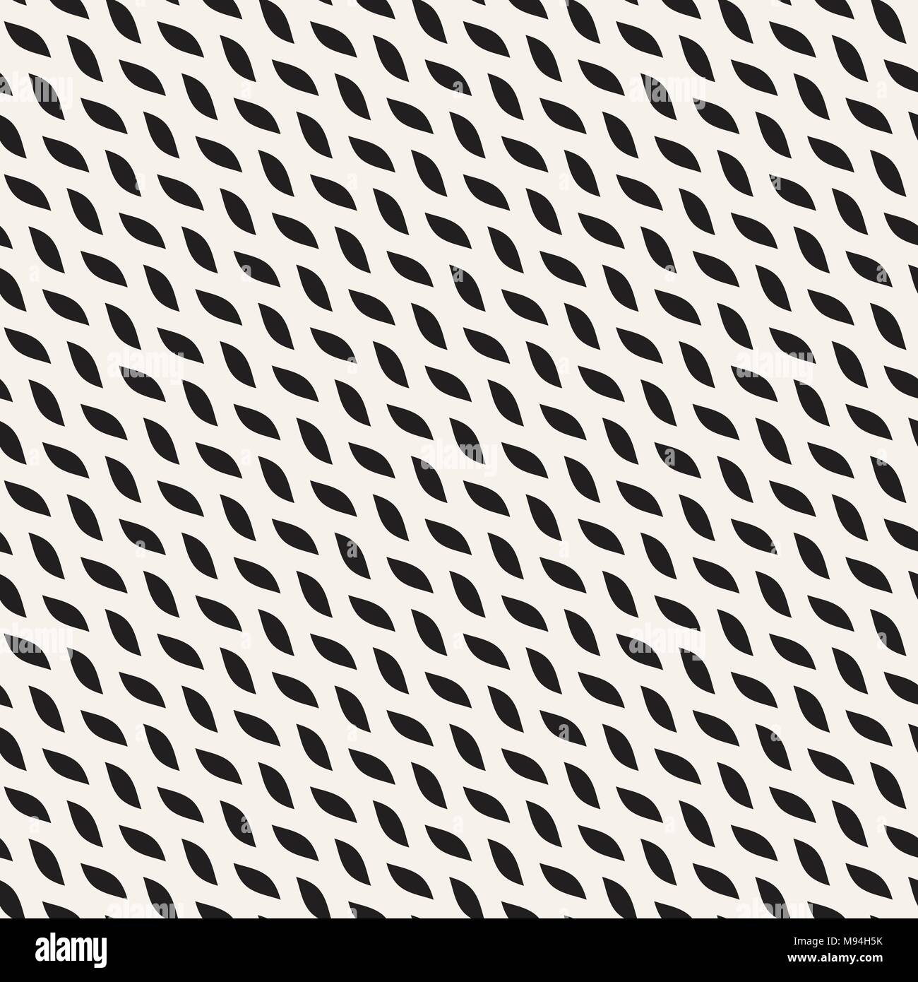 Vector Seamless Black and White Wavy Lines Pattern. Abstract Geometric ...