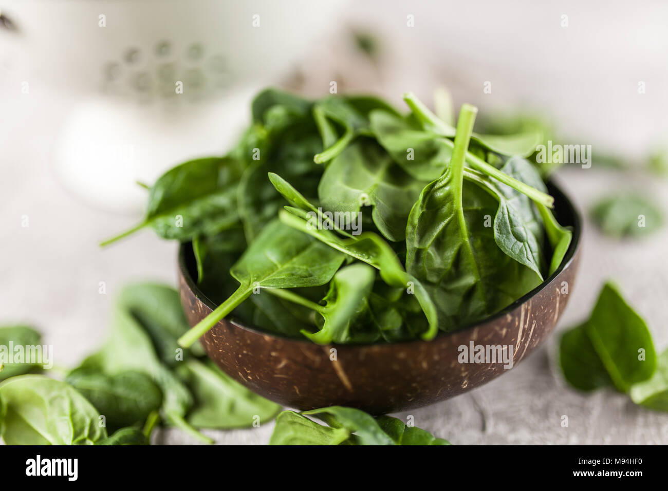 Baby spinach leaves Stock Photo Alamy