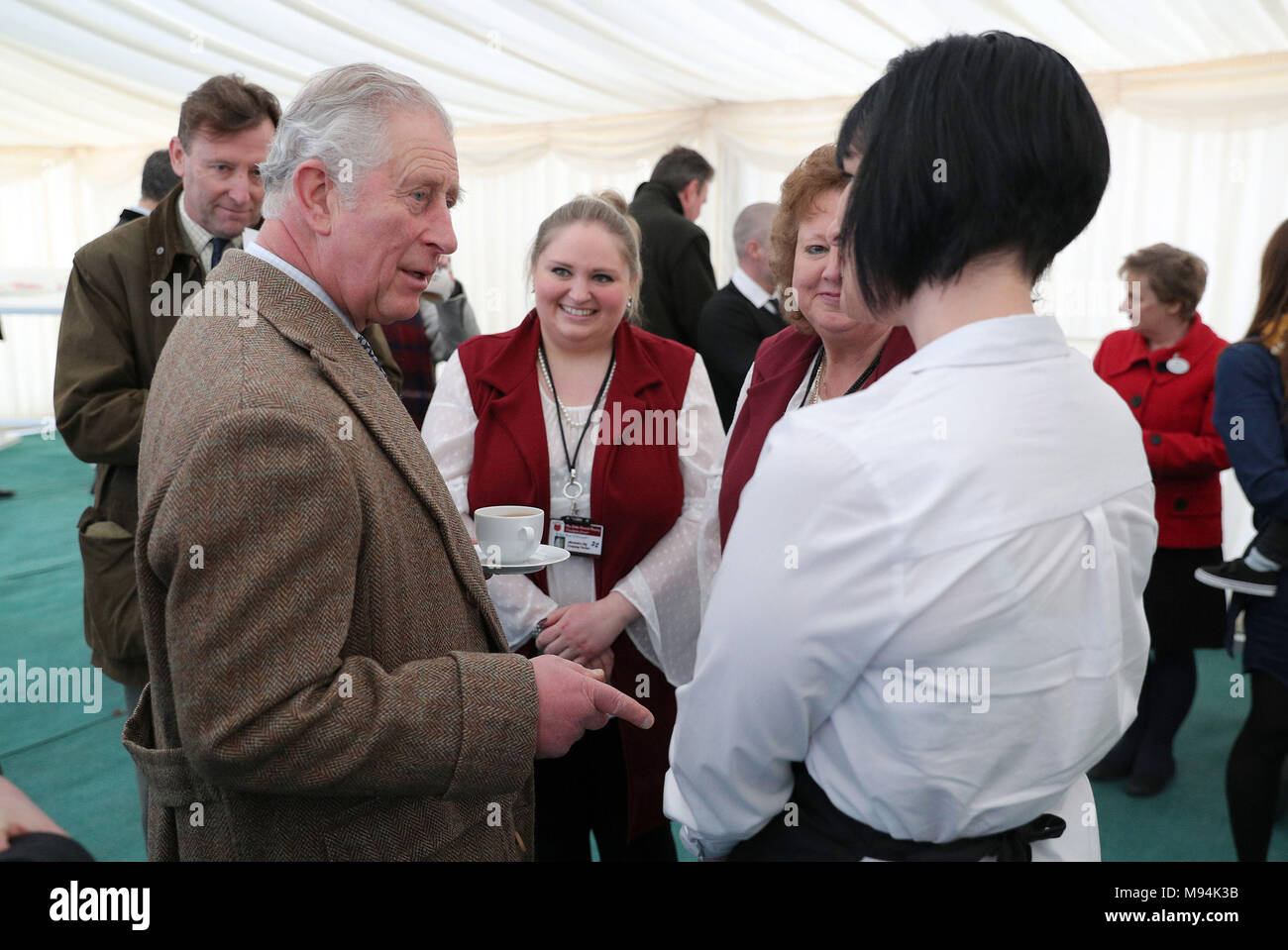 The Prince Of Wales Left Chats With Staff From The Little