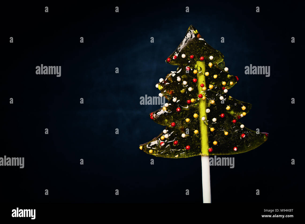 Christmas Background with Xmas Tree Lollipop Stock Photo - Alamy