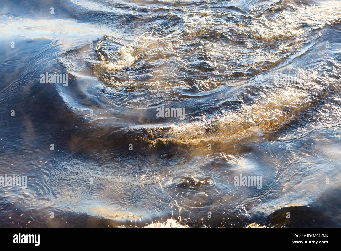 Water vapor on surface of cold water Stock Photo