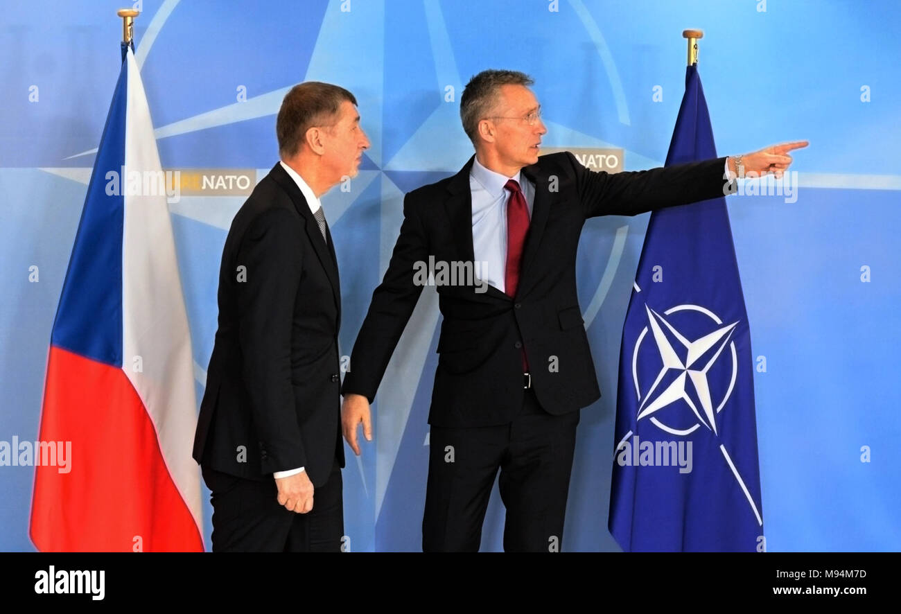 Left to right secretary general of nato jens stoltenberg hi-res stock ...