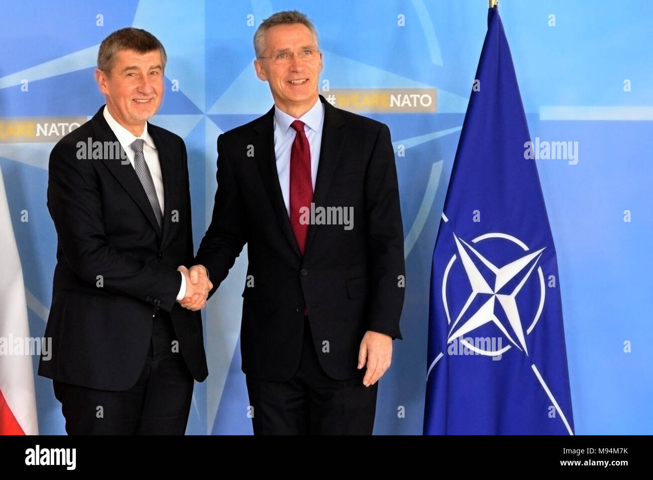 Left to right secretary general of nato jens stoltenberg hi-res stock ...
