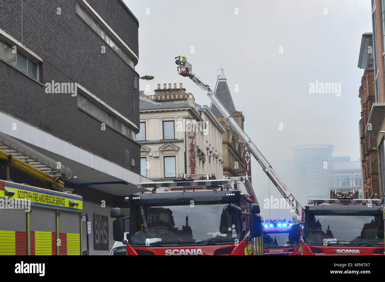 Fire crews attending to the fire at Victoria's Sauchiehall